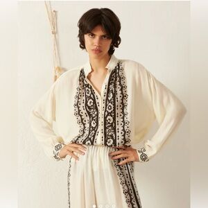 Alix Of Bohemia Cream and Black Blouse